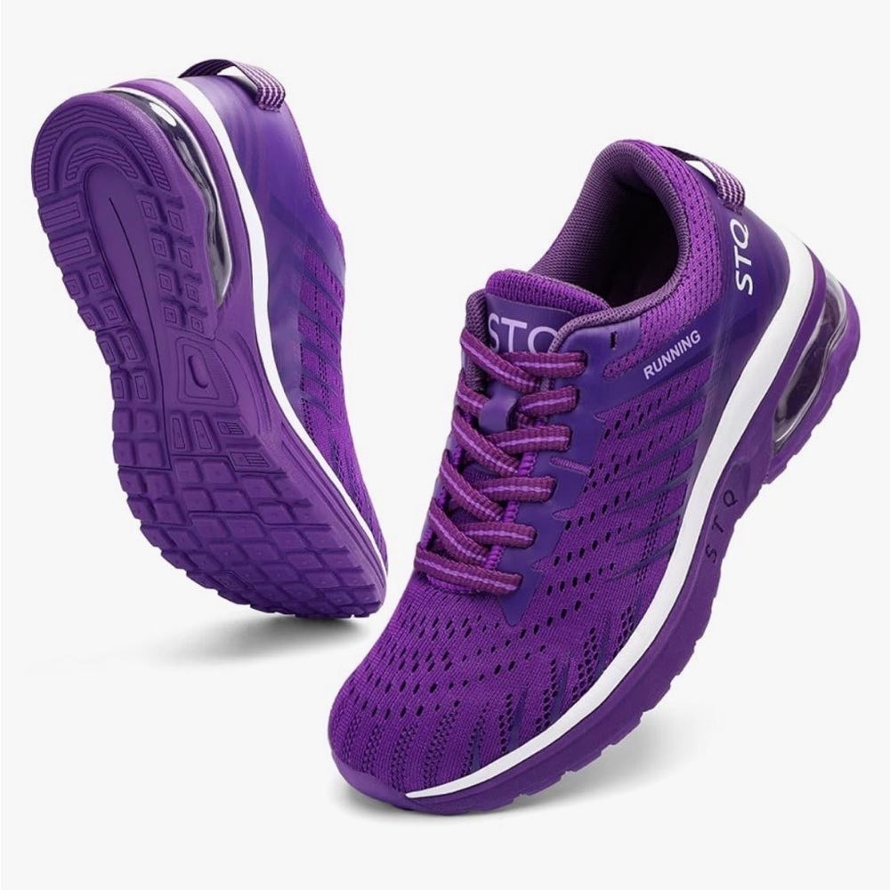 STQ Lightweight Air Cushion Shoes, Road Running w/ Arch Support Dark Purple 5.5 - Picture 13 of 13